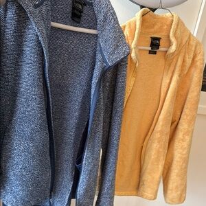 Blue and Yellow Fleece  north face Jackets